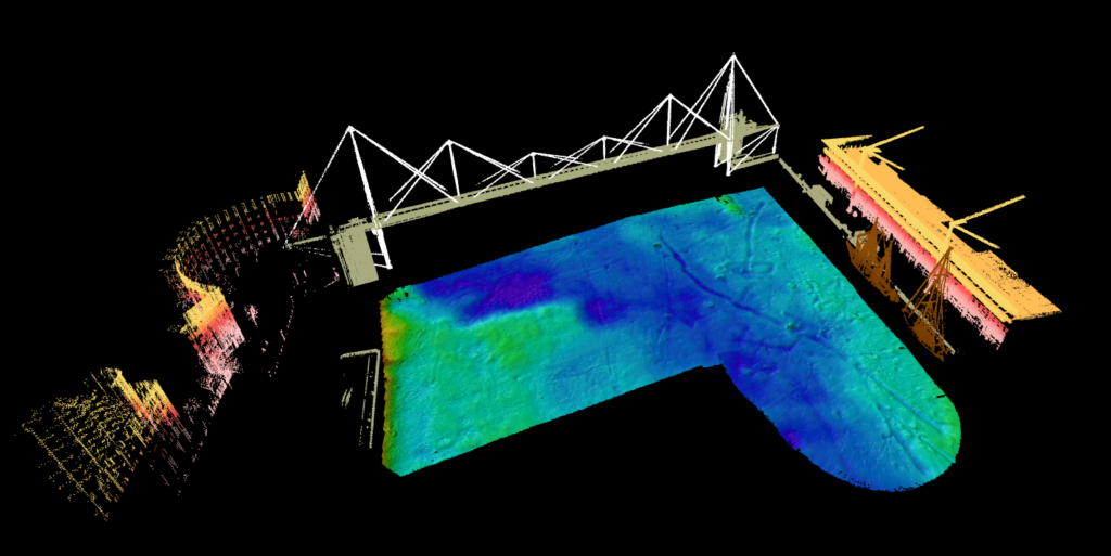 La Tamise au Lidar et sondeur multifaisceaux