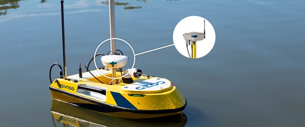 Antenne BALI intégrée sur un drone marin pour la bathymétrie