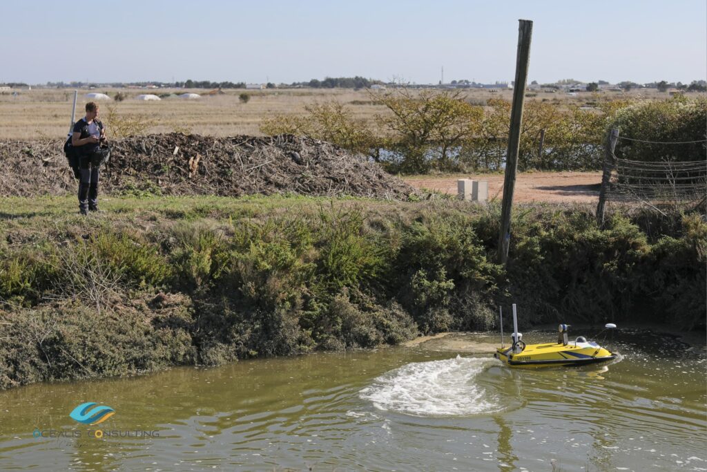 Bathymétrie dans les étiers de Noirmoutier avec le drone bathymétrique USV200