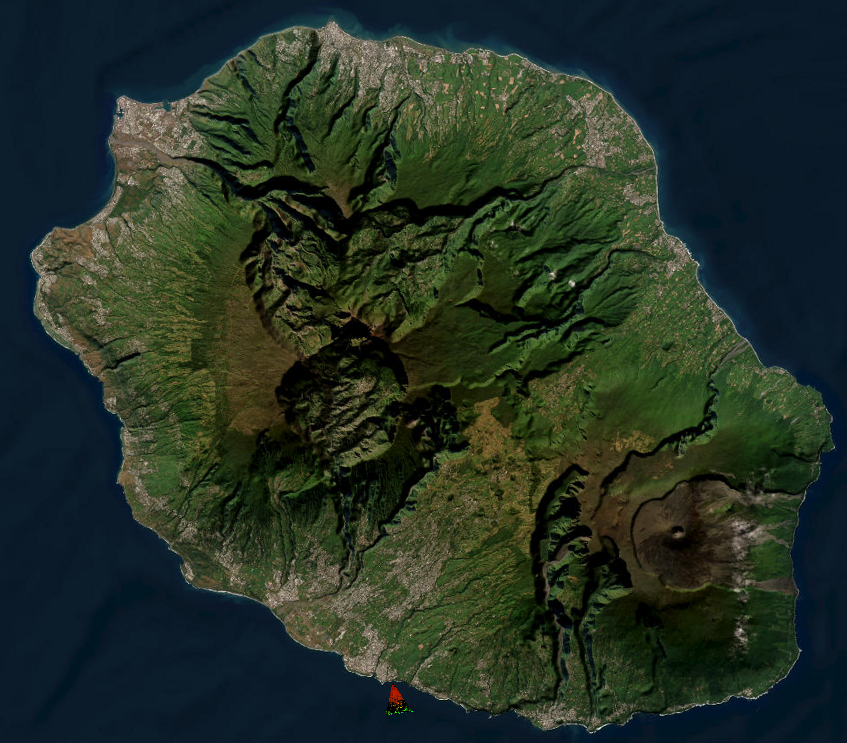 Vue générale du rendu bathymétrique pour le projet de SWAC à La Réunion réalisé par ID OCEAN