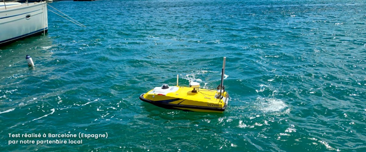 Drone de bathymétrie monofaisceau BALI USV200 GEOD by CADDEN